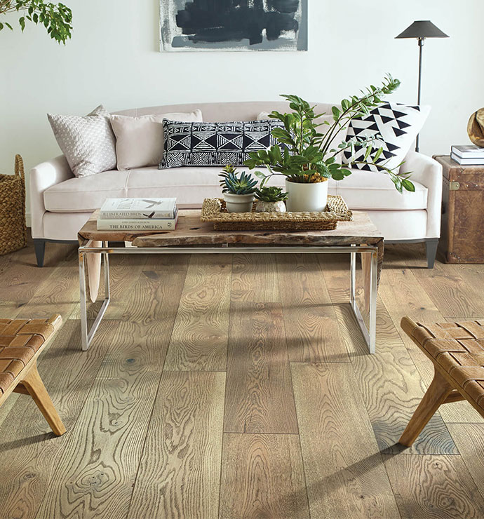 Hardwood and couch | Hurricane Floor Covering & Design